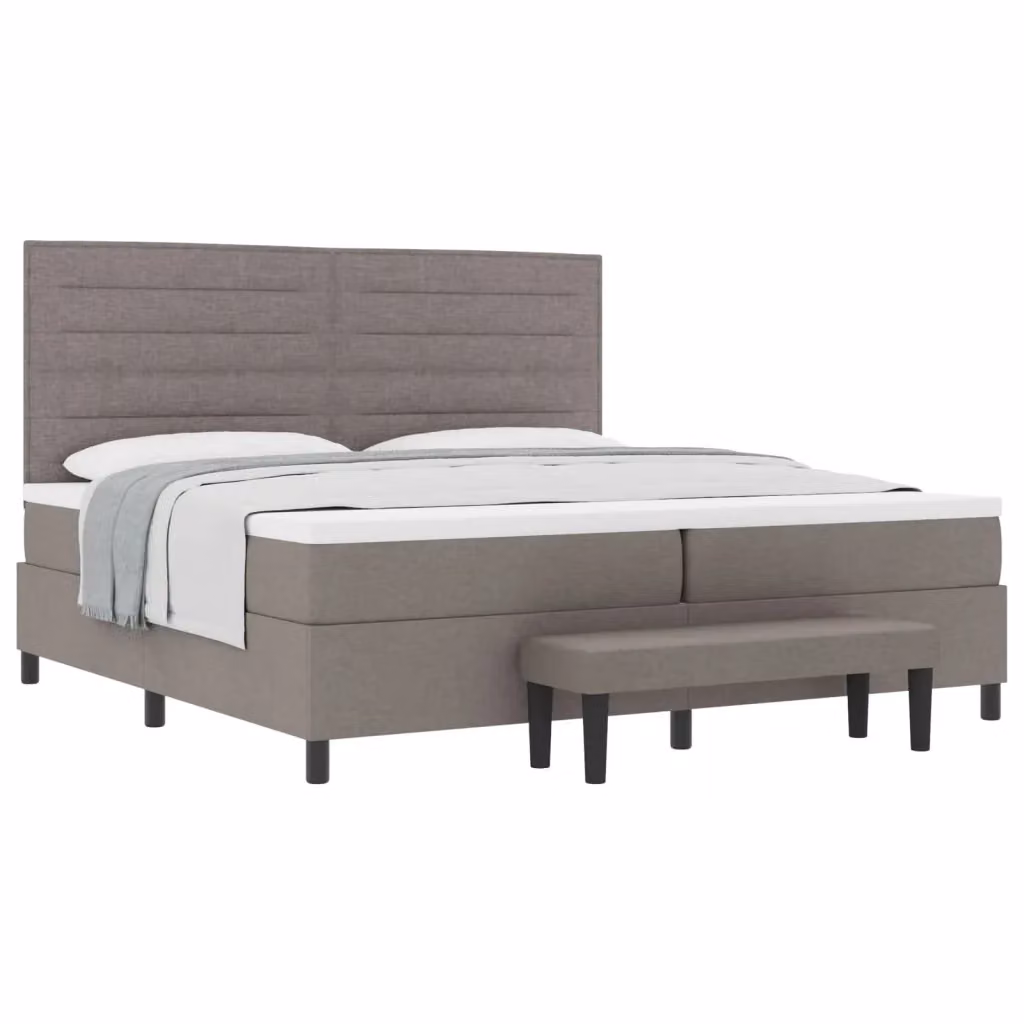 Letto ibrido con molle a tasche e testiera Talpa vidaXL in tessuto beige o grigio L/P/H: 200 x 200 x 280 cm – 2