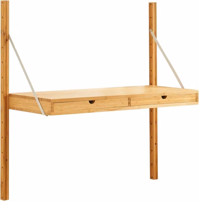 Scaffale dal design senza tempo per soggiorno o camera da letto mobiletto portaoggetti da parete 85 x 85 x 36 cm bambù naturale 03_0011299