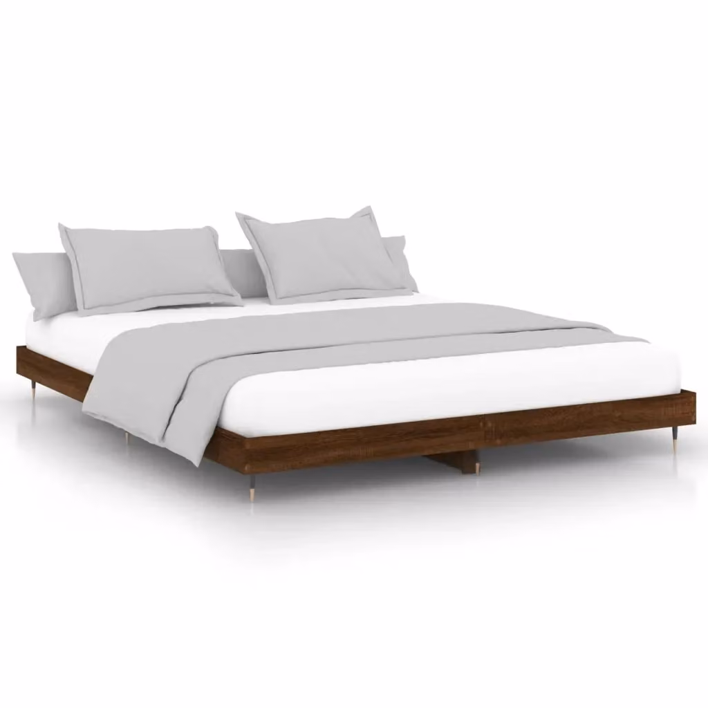 Giroletto senza materasso vidaXL in rovere marrone con doghe in legno 200x200 cm – 2