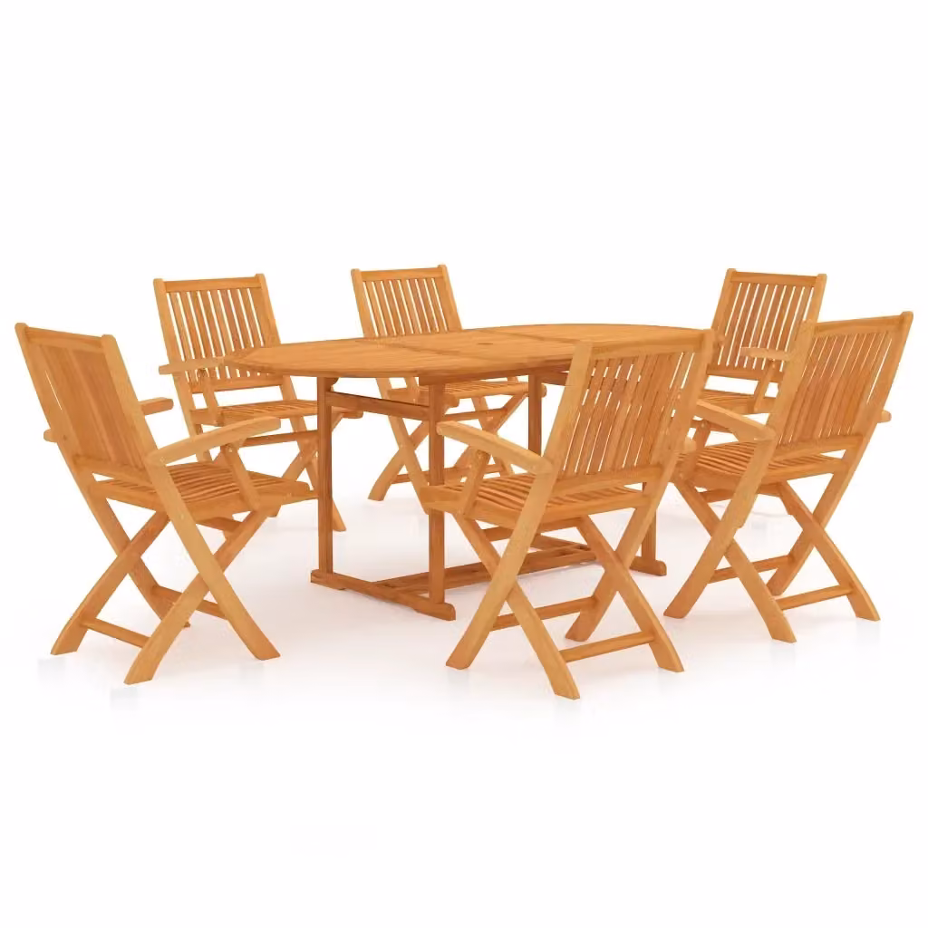 Set da pranzo da giardino vidaXL in legno di teak marrone, 7 pezzi – 2