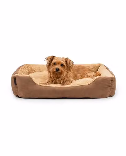 lionto Cuccia per Cani con Cuscino Reversibile, 75 x 60 cm, Marrone/Beige