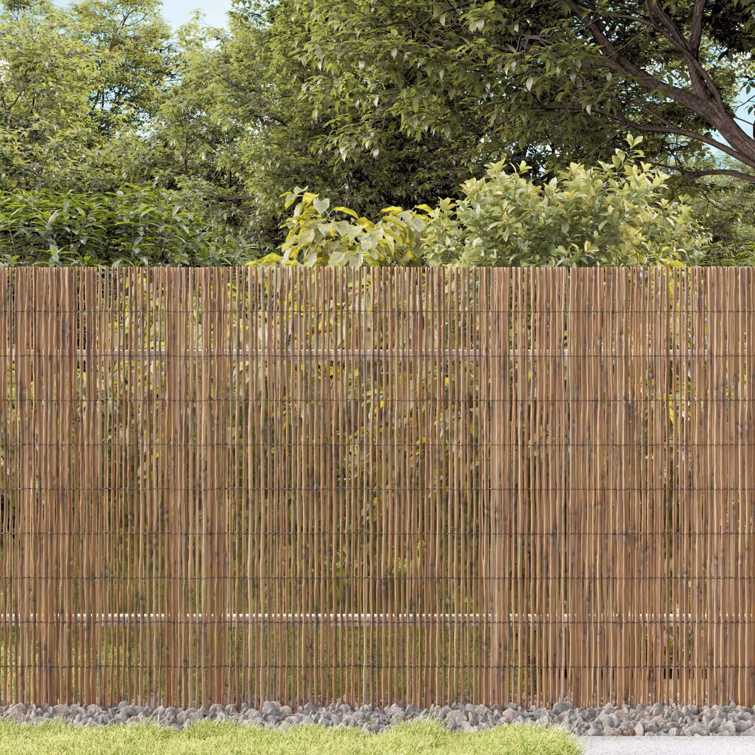 vidaXL Recinzione per Giardino 400 x 90 cm Giunco Naturale