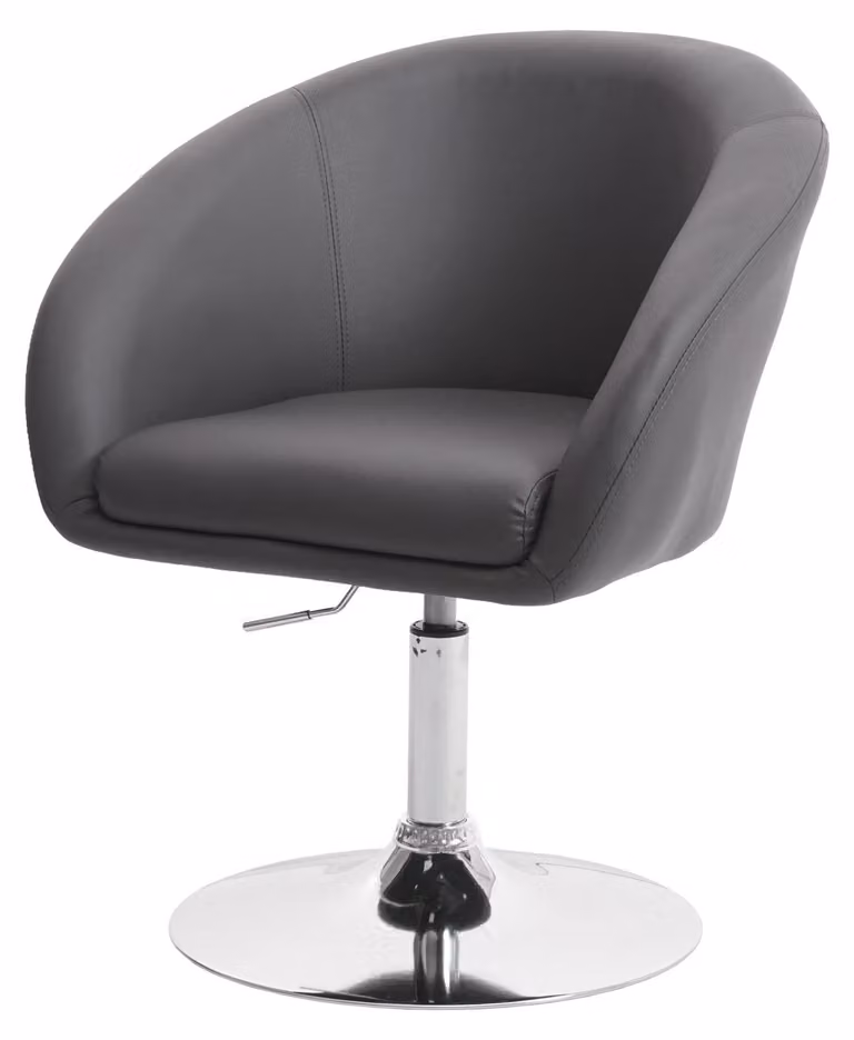 Sedia da sala da pranzo MCW-F19, sedia da cucina, sedia girevole, poltrona lounge, girevole e regolabile in altezza ~ ecopelle grigia