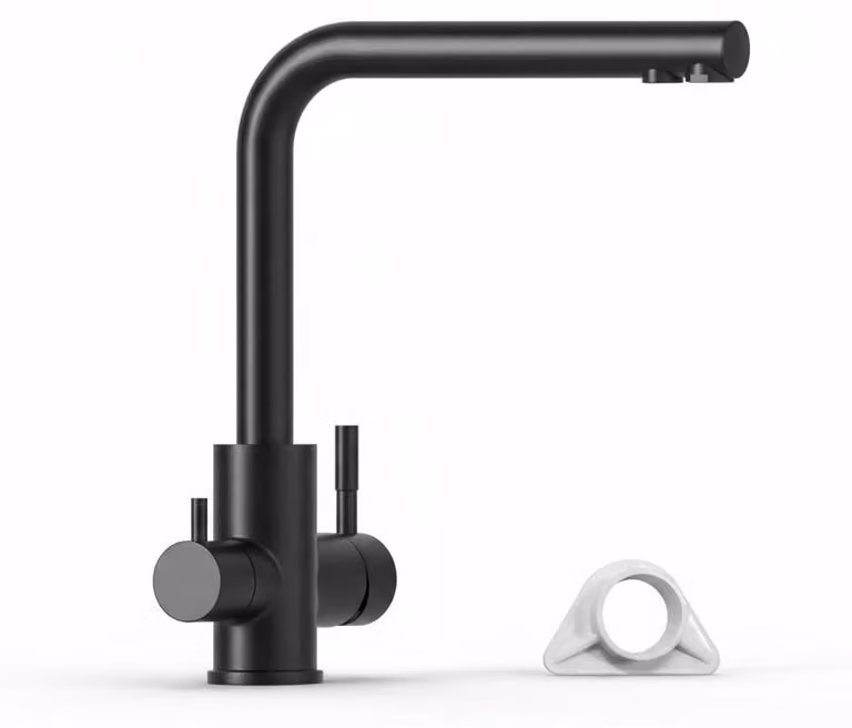 Rubinetto da cucina JL - Miscelatore a 3 vie - Nero - Rotazione a 360°
