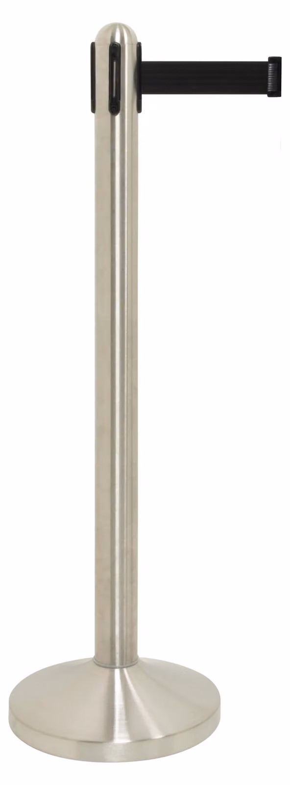 Securit Supporto per barriera estensibile con base, acciaio inox, nastro nero