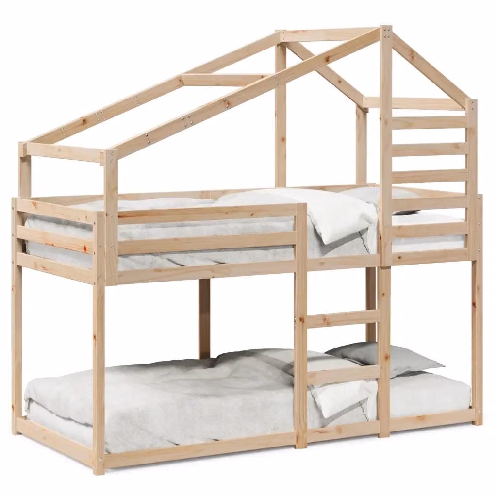Letto a Castello vidaXL in Legno di Pino per Bambini, Senza Materasso, L/P/H: 190 x 90 x 175 cm – 2