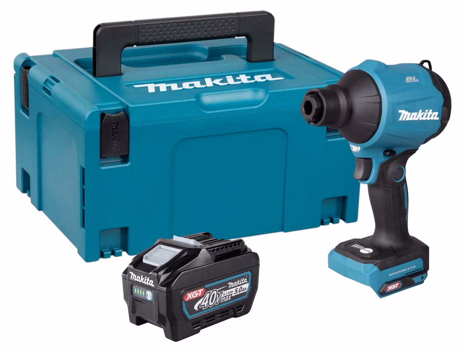 Makita AS 001 GT101 Soffiatore a batteria 40 V max. Brushless + 1x batteria da 5,0 Ah + Makpac - senza caricabatterie