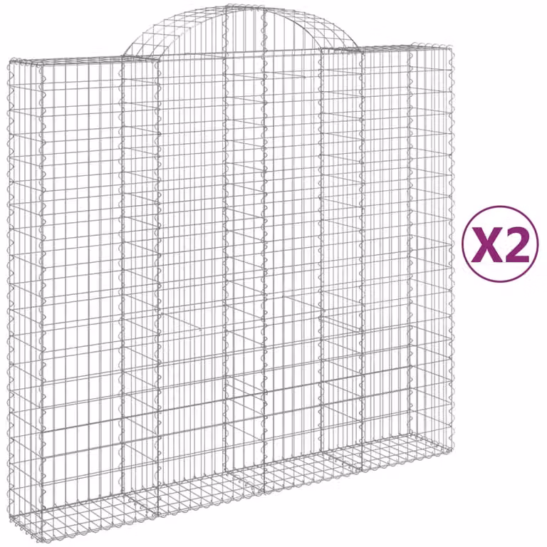 Cesti Gabbioni ad Arco 2 pz 200x50x180/200 cm Ferro Zincato