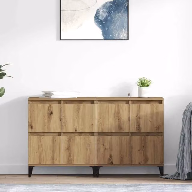Set di 2 sideboard moderni vidaXL in rovere marrone, L/P/H: 60 x 35 x 70 cm – 1