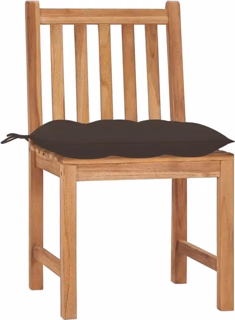 Sedie da Giardino 4 pz con Cuscini in Legno Massello di Teak 3073111