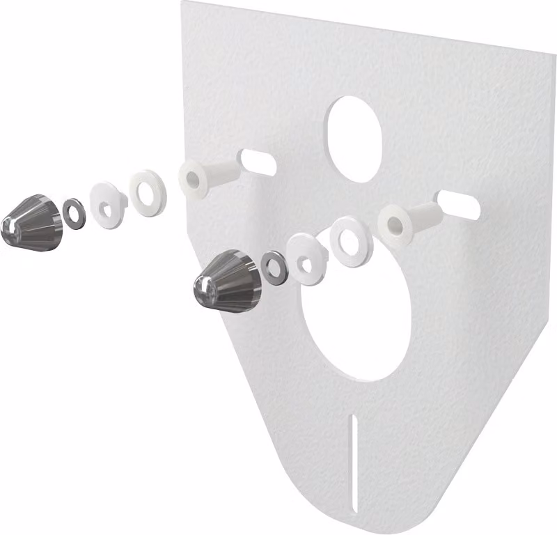 alcadrain Schallschutz für Wand-WC und Bidet mit Zubehör und Chromabdeckung
