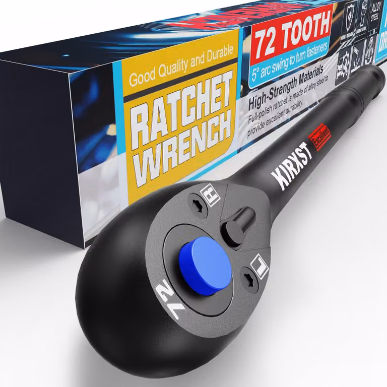 Chiave a cricchetto reversibile da 1/4" con 72 denti e sistema di sgancio rapido