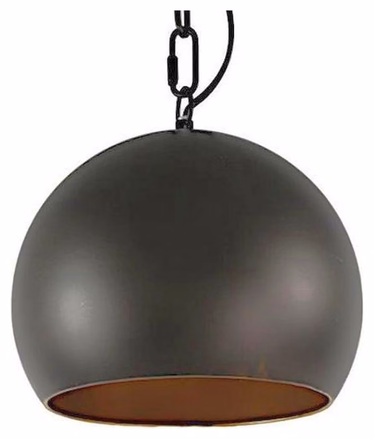 hobson lampada a sospensione 25 x 23 cm E27 nichel 40W nero