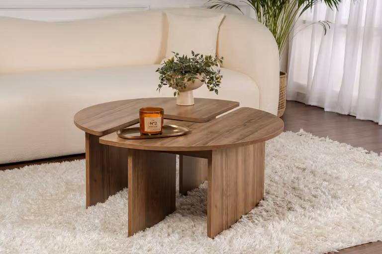 Skye Decor, Moira - Walnut, tavolino, noce, 100 % MELAMIN COATED SLIPBOARD, 90 x 41 x 90 cm