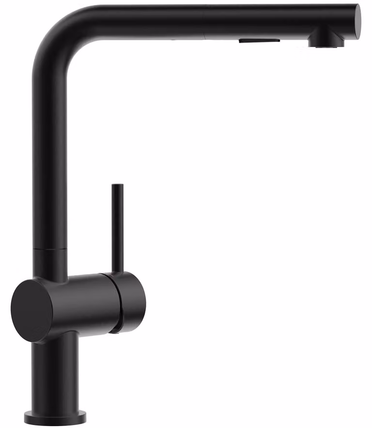 Solidchoice - Rubinetto da cucina con erogatore e rotazione a 360° in acciaio inossidabile nero