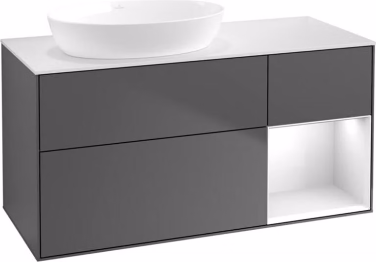 Mobiletto V&B Finion 120cm, Pl w m, Rg g wh. Lac, Antrac. m