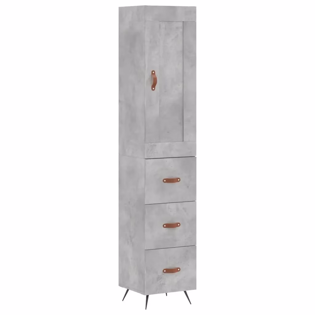 Credenza Buffet Armadio da Cucina Design Mania Grigio con Ante a Battente in Legno e Metallo L/P/H: 34,5 x 34 x 180 cm – 2