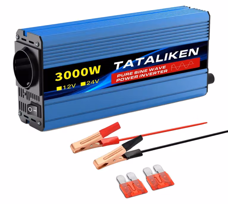 Inverter, 4 prese di corrente europee, ventola termostatica automatica, 3000 W