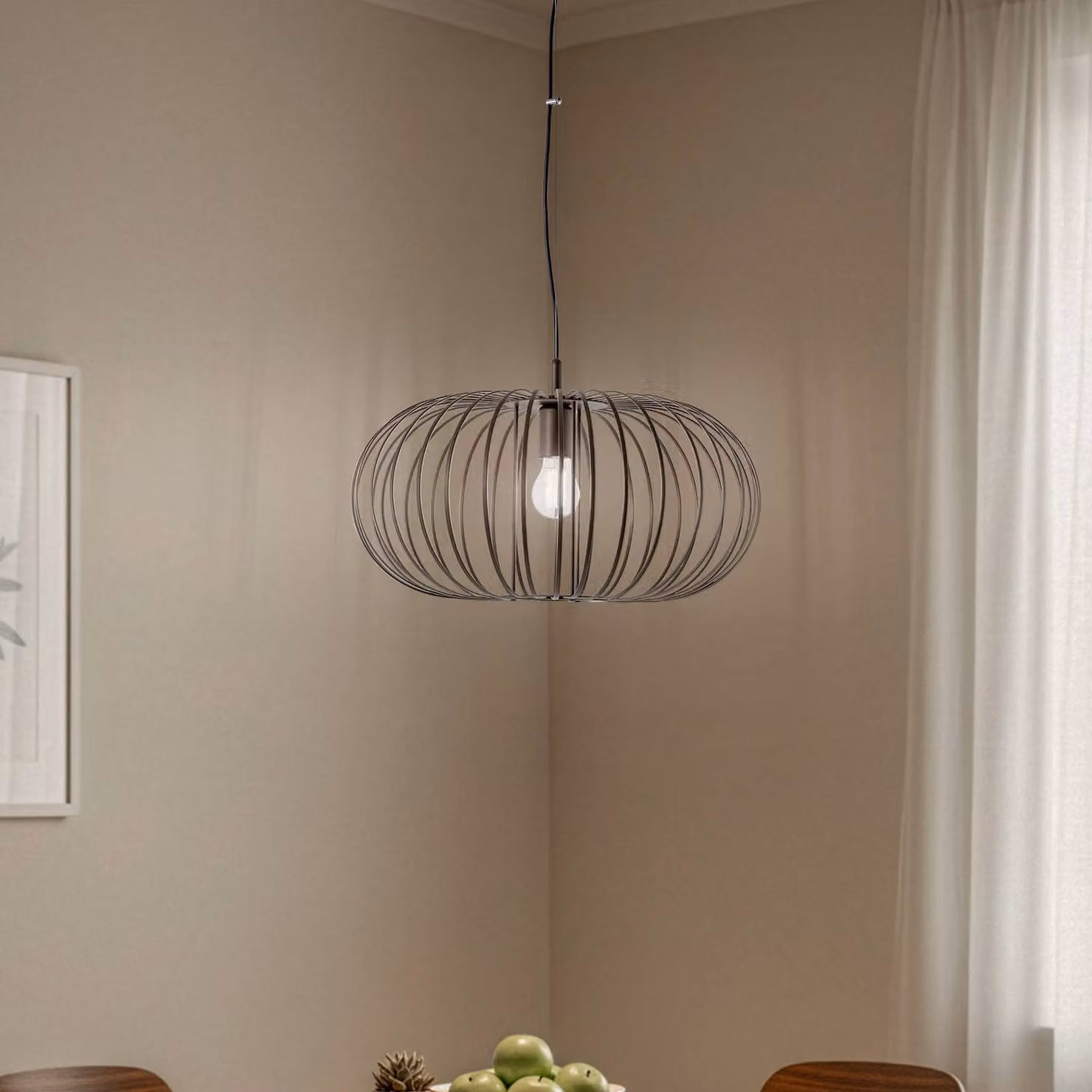 Lampada a sospensione Globe Domiluce, dimmerabile, Marrone / Ruggine, Soggiorno / Sala da pranzo, Metallo, Lampada a sospensione