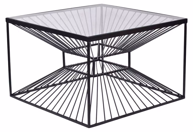Tavolino da salotto 60 cm in metallo e vetro, design moderno per il soggiorno. ACQUISTA ORA