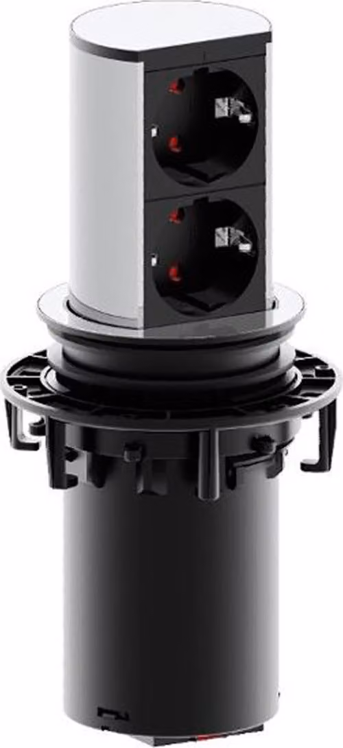 Unità di presa Bachmann ELEVATOR, 2x Schuko, acciaio inox