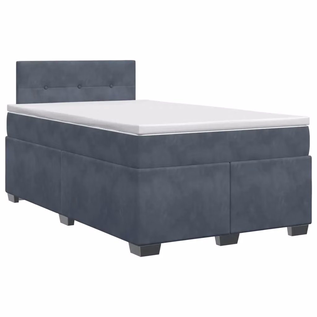Letto box spring con materasso ibrido vidaXL in tessuto grigio e bianco L/P: 120 x 200 cm – 2