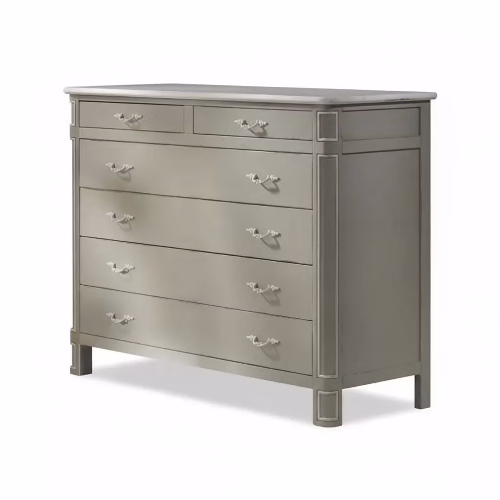 Comò in legno con 6 cassetti in stile shabby chic Mobili 2G L/P/H: 121 x 53 x 104 cm – 2