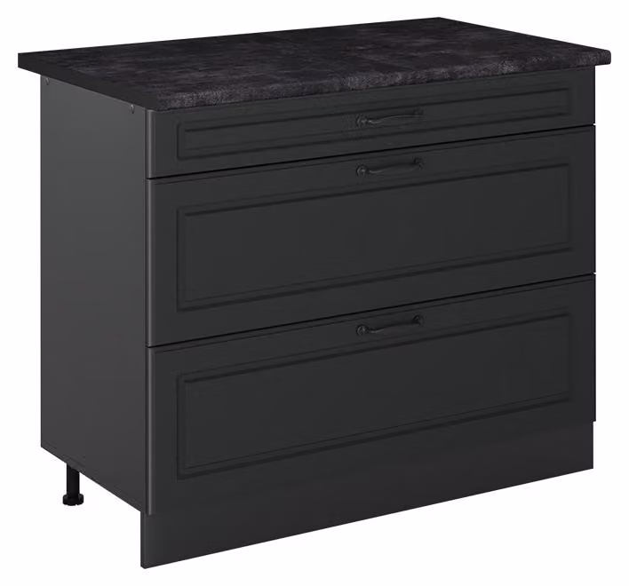 Mobiletto base per cucina Vicco R-Line Antracite country/Antracite 100 cm piano di lavoro Antracite, Model 71571