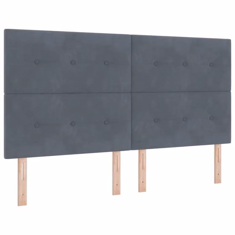 Testiera per letto con illuminazione LED integrata vidaXL in velluto grigio, Larghezza: 180 cm