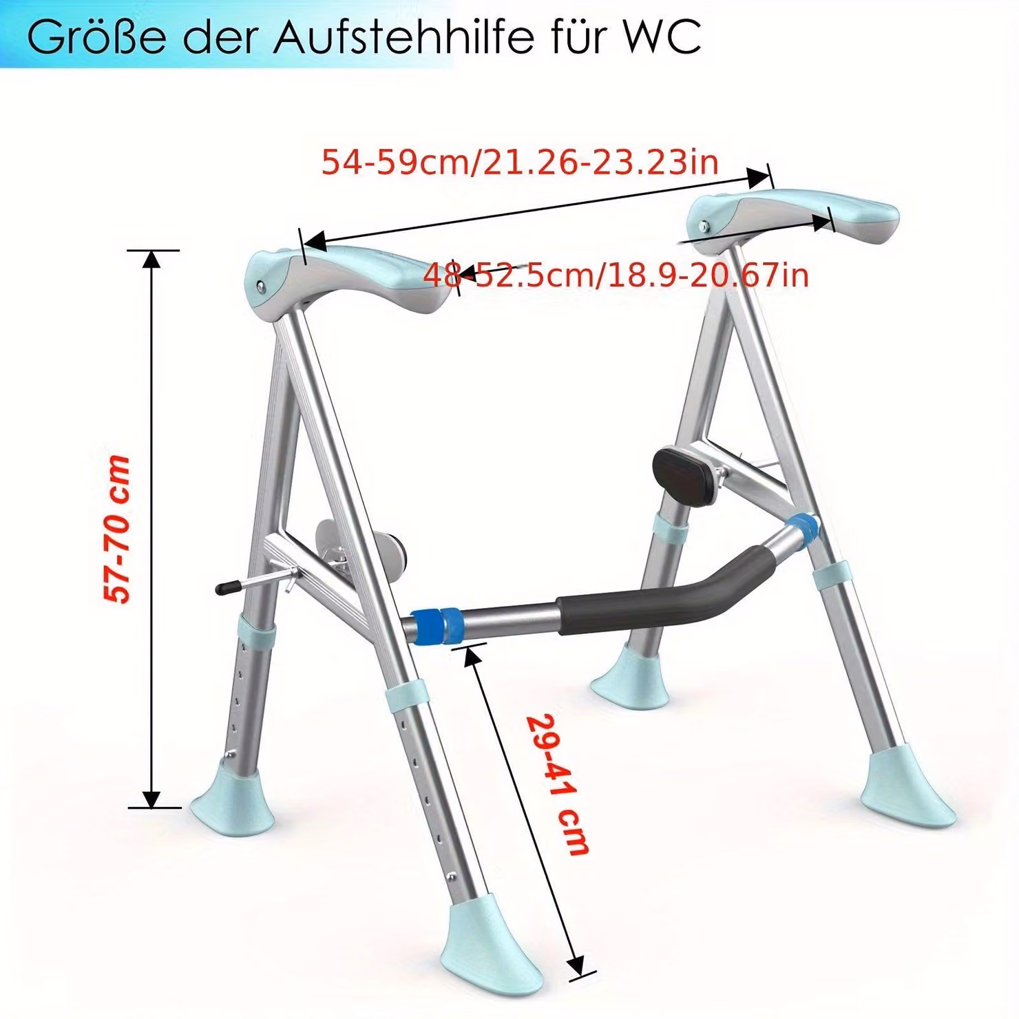 Alza WC - Rialzo per WC - Copriwater rialzato - Sedia per il bagno - Supporto per il bagno - Altezza regolabile