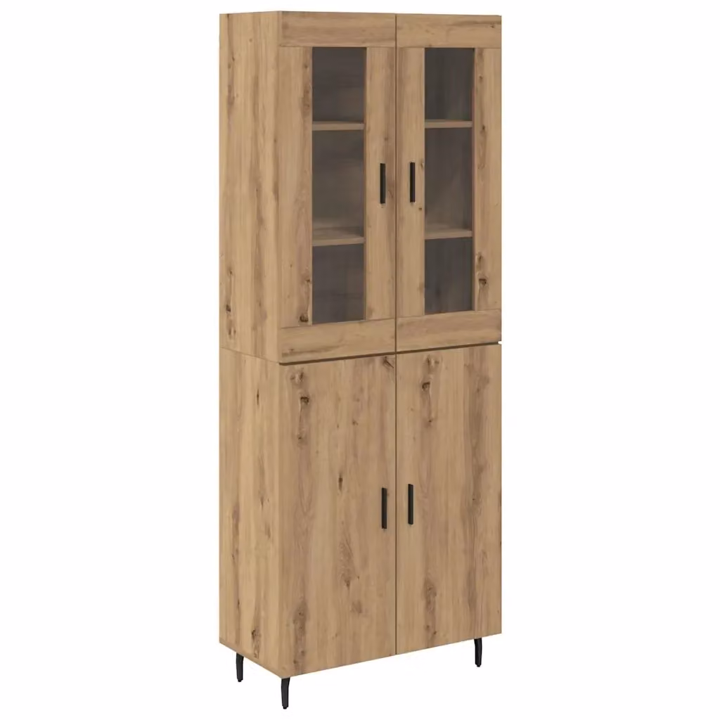 Set di 2 credenze moderne vidaXL in rovere marrone L: 69,5 cm, P: 34 cm, H: 180 cm – 2