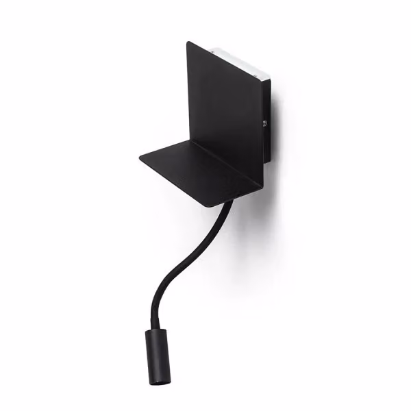Lampada applique da parete ROSTAM nera con porta USB, luce LED 3000K warm white, design moderno in metallo – 2