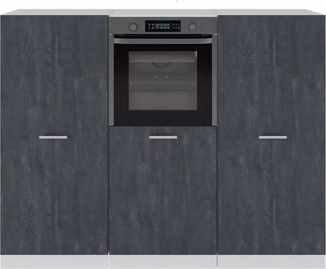 Cucina componibile moderna Vicco R-Line Calce nera e Bianco L: 180 cm