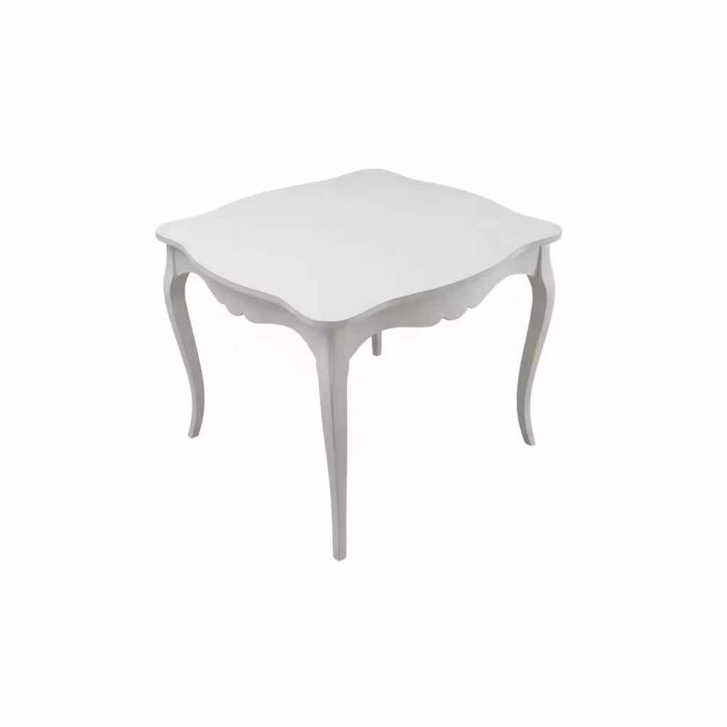 Tavolo quadrato fisso in legno stile shabby chic bianco Mobili 2G L: 100 cm, P: 100 cm, H: 78 cm