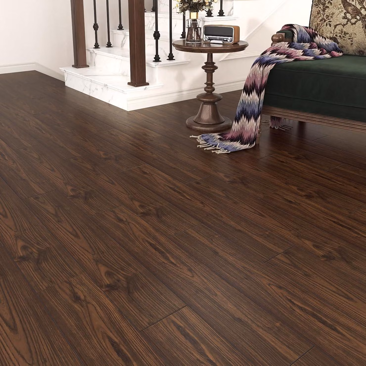 Pannelli in vinile autoadesivi, resistenti, confezione da 24 pezzi, dimensioni 90x15 cm, colore marrone