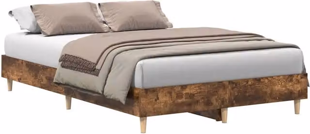 Letto matrimoniale per adulti Design In in truciolato e MDF colore Rovere Fumo L: 135 cm, P: 190 cm