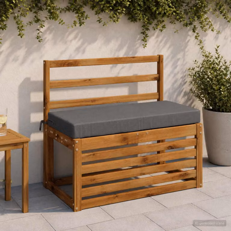 Set di 2 cuscini per panchina vidaXL SOEST grigi in poliestere con fodera rimovibile e resistente ai raggi UV