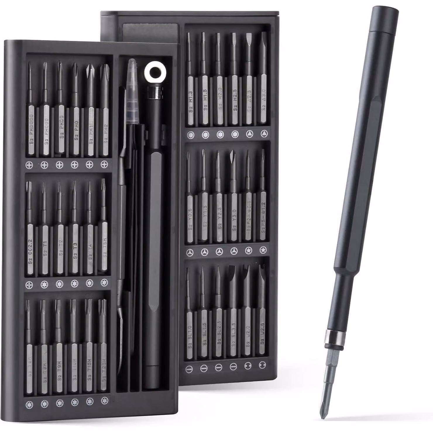 Set di precisione da 39 pezzi con cacciaviti magnetici e punte Torx, ideale per l'elettronica