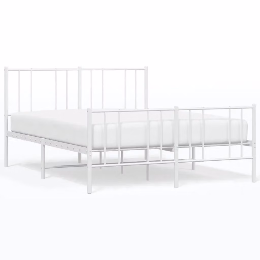 Giroletto con testiera e pediera in metallo bianco vidaXL L/P: 160 x 200 cm – 2