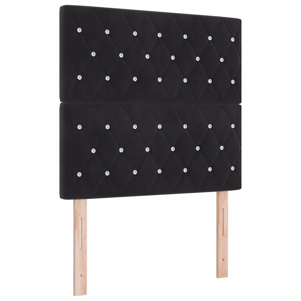 Letto moderno vidaXL in velluto nero con illuminazione LED sottostante e struttura in legno, L/P/H: 200 x 90 x 80 cm – 2