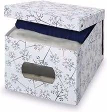 Domopak Living Scatola Guardaroba con Coperchio Bianco e Grigio L/P/H: 42 x 50 x 31 cm