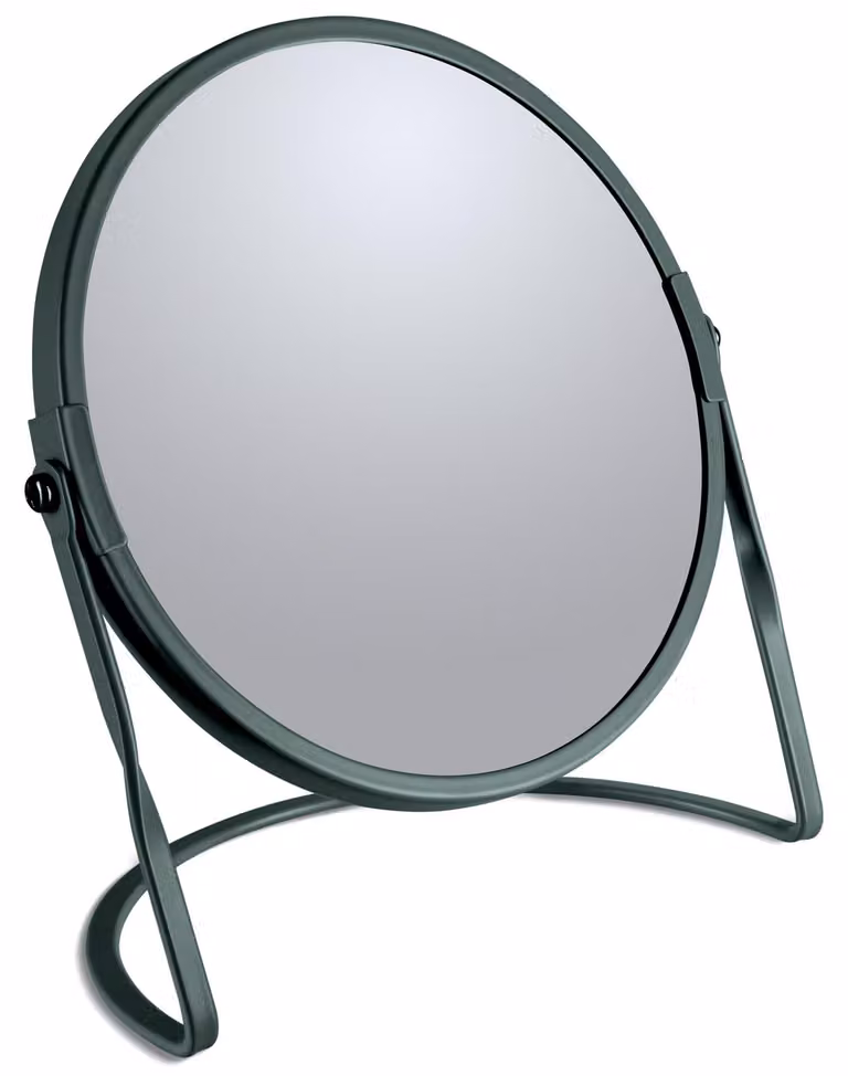 Spirella specchio per il trucco specchio cosmetico specchio da bagno "Akira" ingrandimento 5x - verde scuro opaco