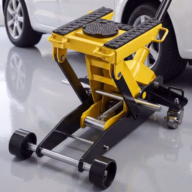 Cric Idraulico a Carrello 2 Tonnellate in Acciaio WD-ATV-01 Sollevatore Robusto con Ruote 150-435 mm per Auto Officina Fai da Te