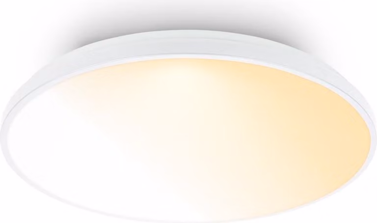 Briloner Plafoniera telecomando Ø48cm rotonda 44W 5300lm 2200K-4000K da bianco caldo a bianco neutro dimmerabile bianco - Lampada soffitto soggiorno camera da letto