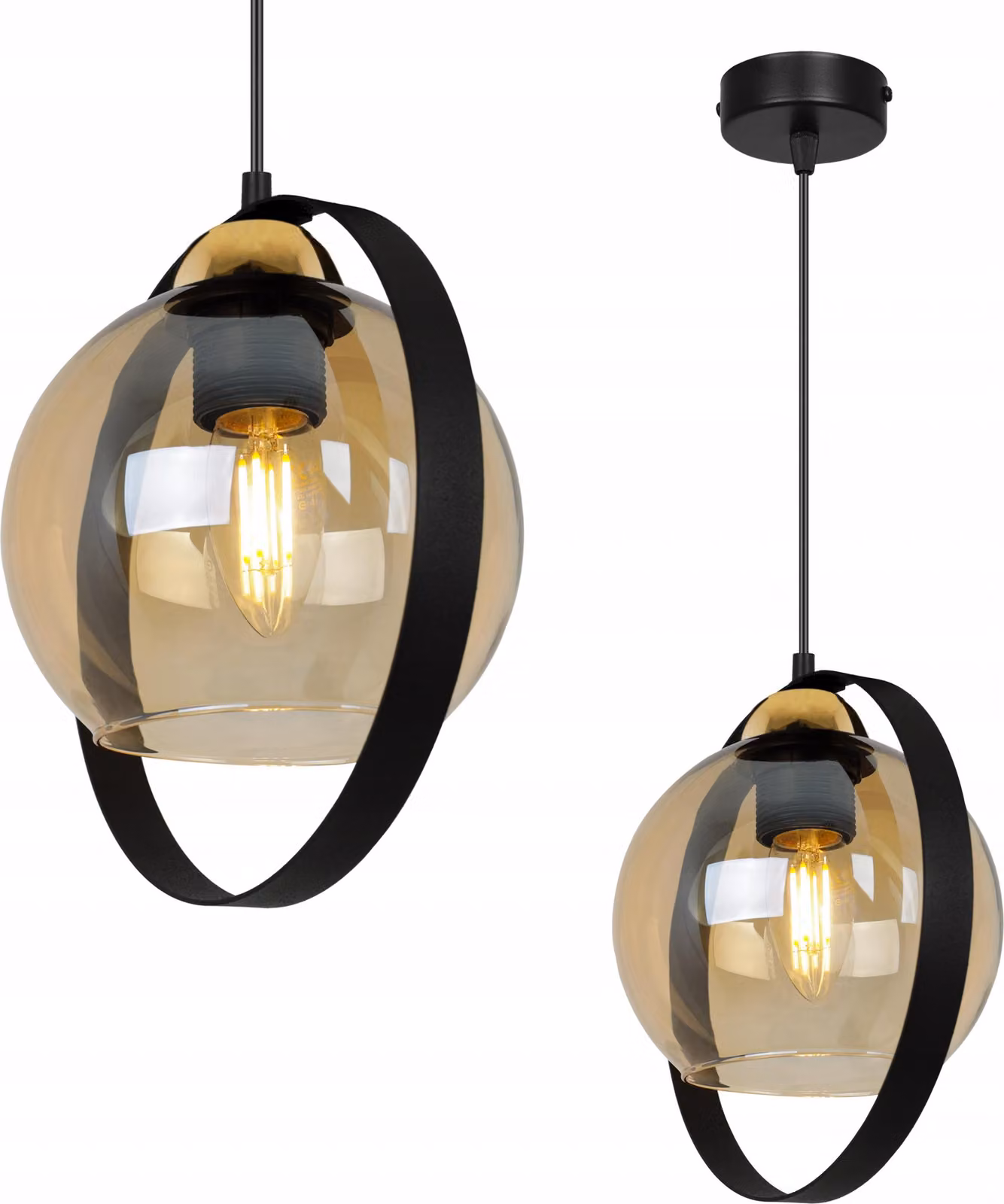 Moderna Lampada A Sospensione Con Anello In Vetro