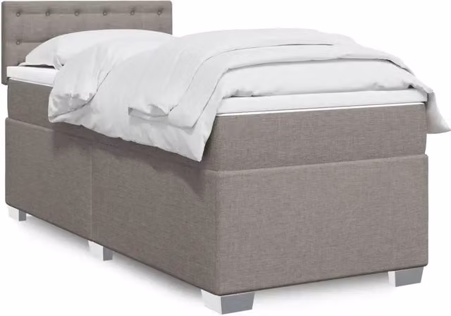 Giroletto a Molle con Materasso Tortora 90x190 cm in Tessuto 3288061