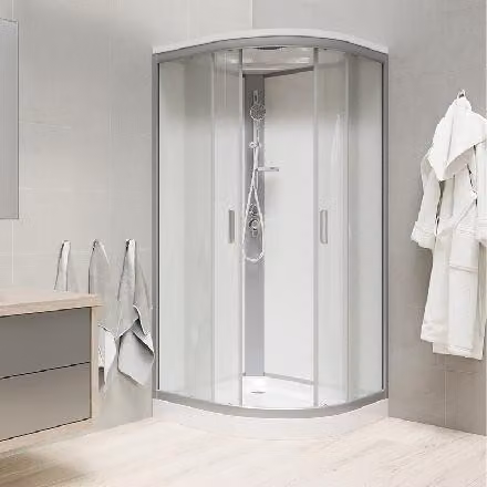 Mereo Box doccia - Box doccia 800x800 mm, con tettoia, satinato/bianco/vetro Point CK35172KBSW