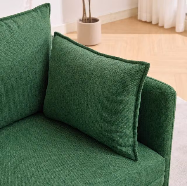Divano moderno in velluto egiziano con poggiapiedi contenitore - Poltrona singola versatile per piccoli spazi