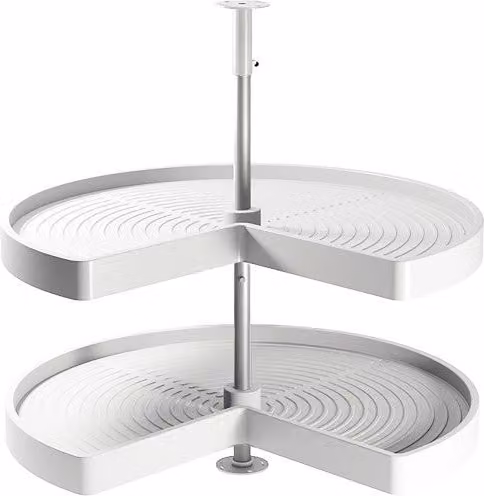 Pattumiere per raccolta differenziata da cucina Emuca, 2 x 14 l, in acciaio e plastica, colori bianco e grigio, con estrazione automatica e fissaggio inferiore – 1