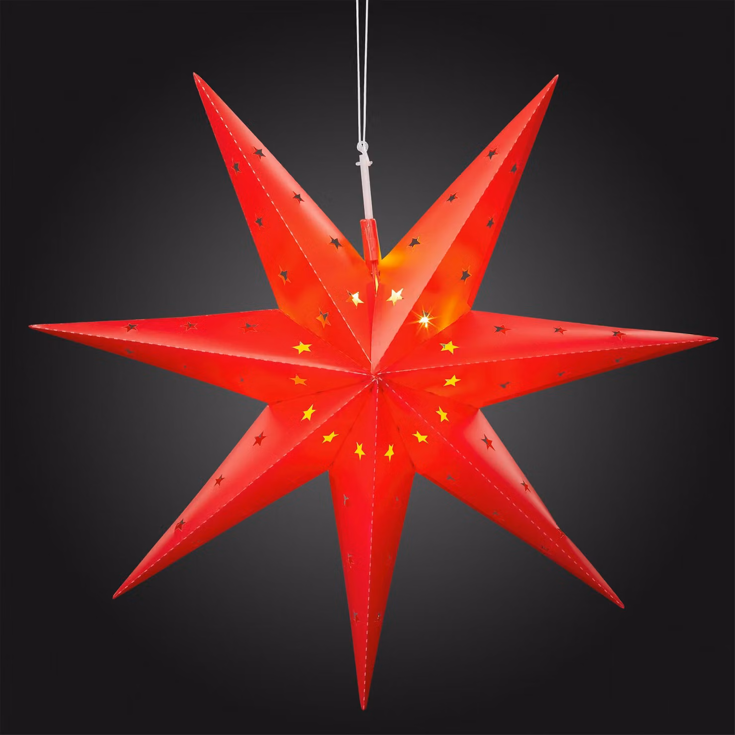 Stella LED da esterno rossa diametro 60 cm LED ww - Illuminazione per feste 577778